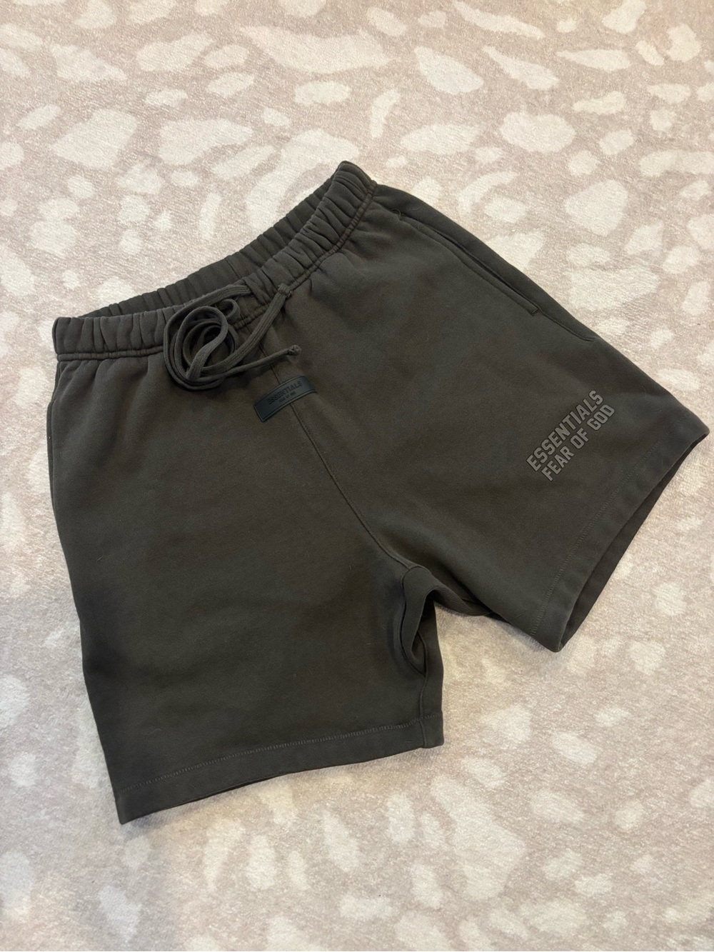 Fear of God Essentials Men's Olive Black Drawstring Shorts